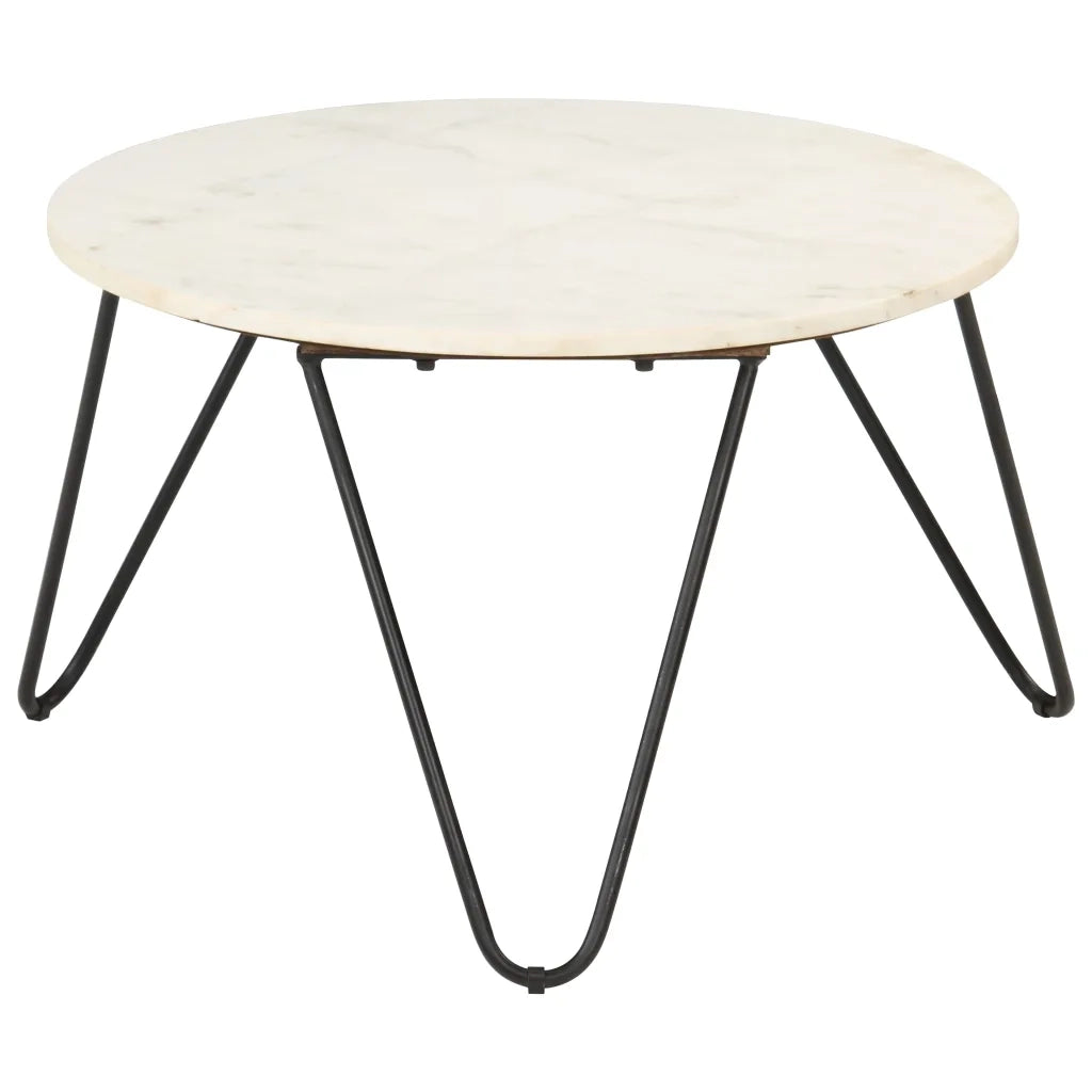 Tavolino da CaffÃ¨ Bianco 65x65x42 cm Pietra Vera Testura Marmo cod mxl 16777