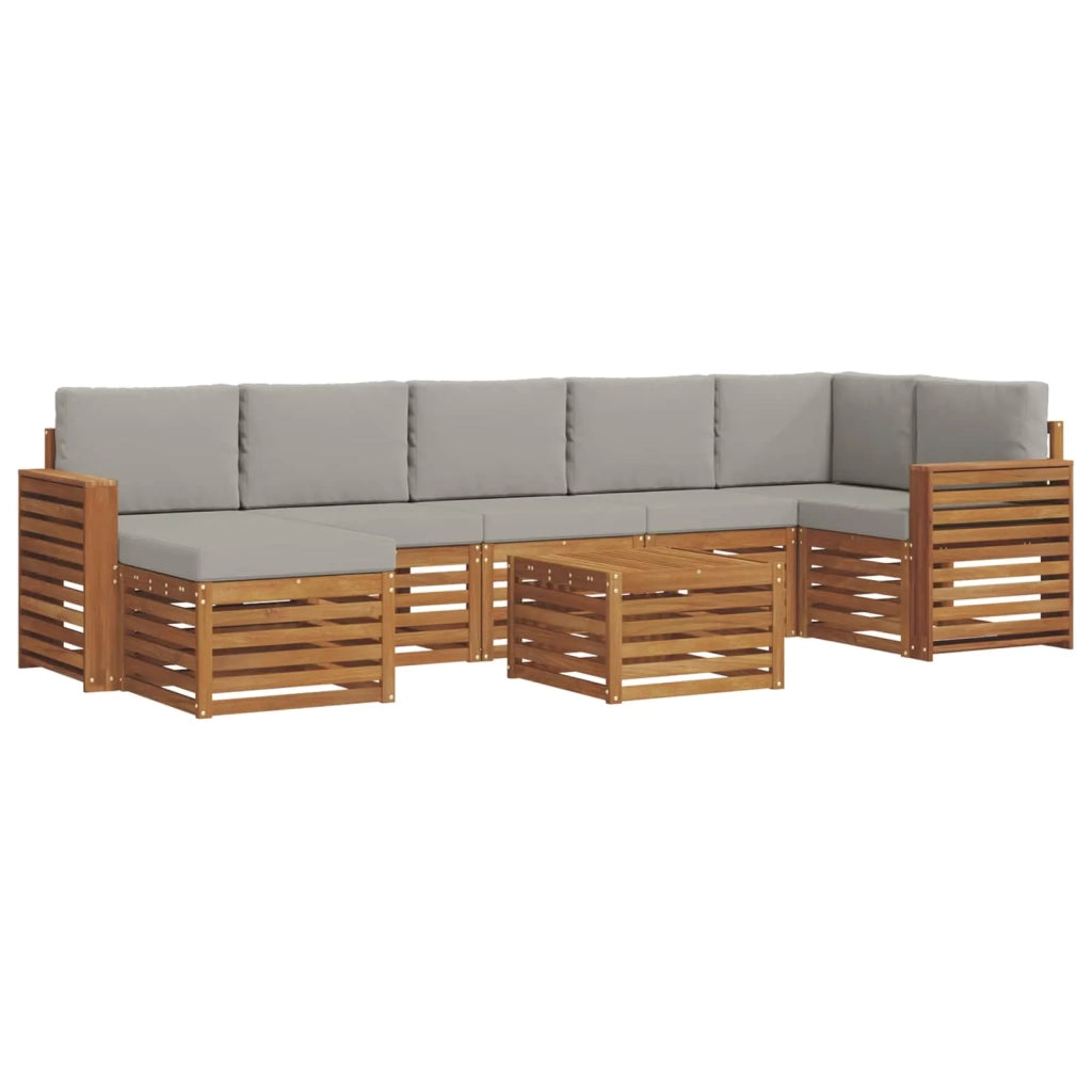 Set divano sezionale con cuscino 8 pcs Grigio Naturale e Chiaro 3375216