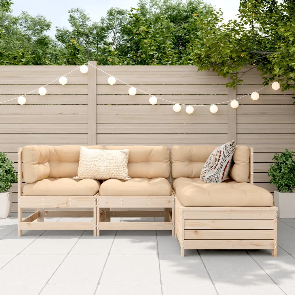 Set Divani da Giardino 4 pz in Legno Massello di Pino 3250784