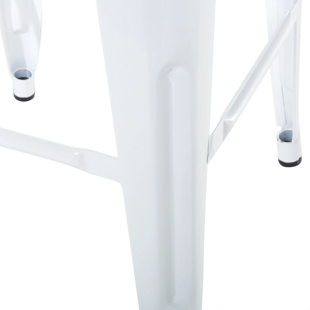 Set di 2 Sgabelli da Bar in Acciaio Bianco 60 cm Impilabili Altezza Bancone Industriale