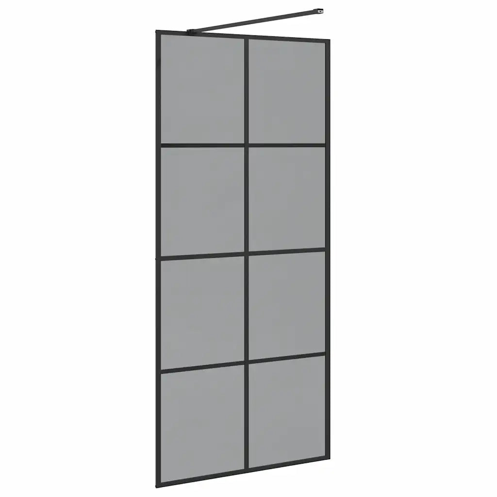Parete Doccia Walk-in Nero 90 x 195 cm vetro temperato