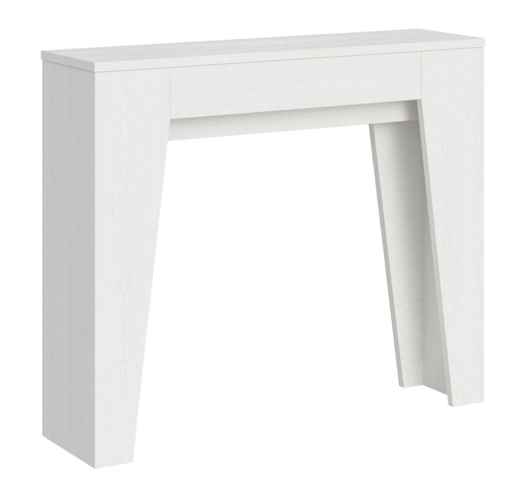 Consolle Allungabile 90x25/181 cm Pannelli in Nobilitato Narrow Bianco Frassino