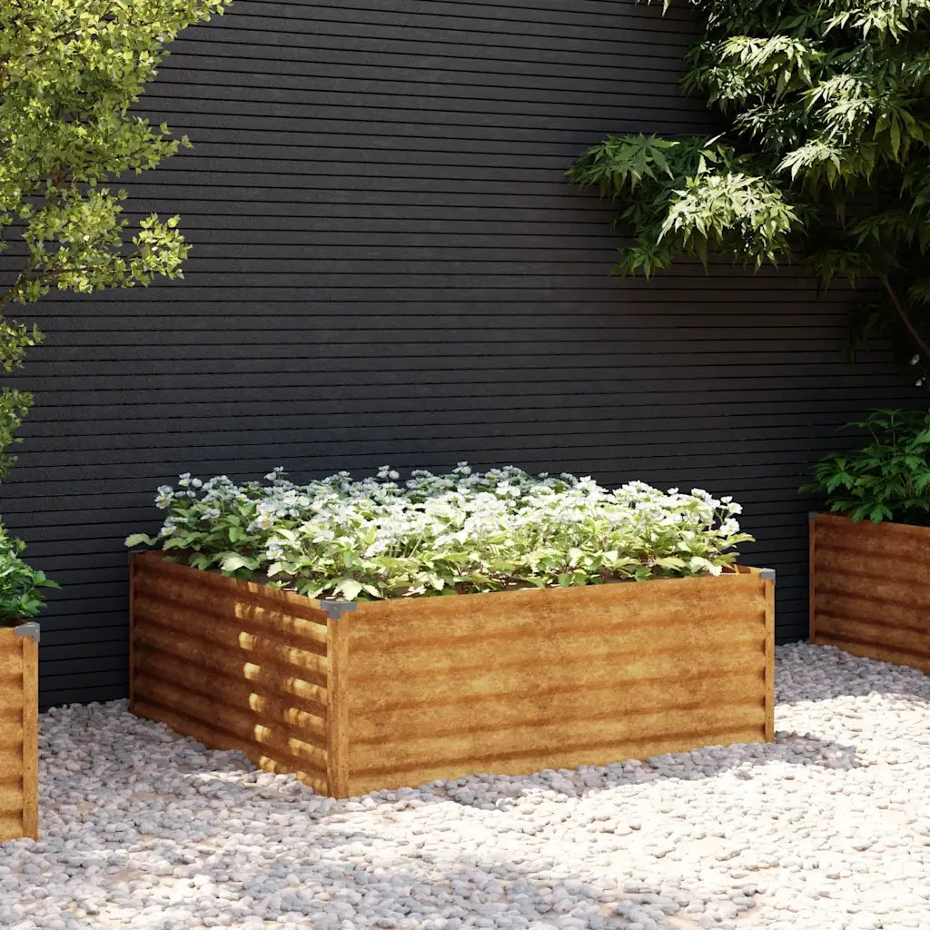 Fioriera Rialzata da Giardino 100x100x36 cm in Acciaio Corten 151993