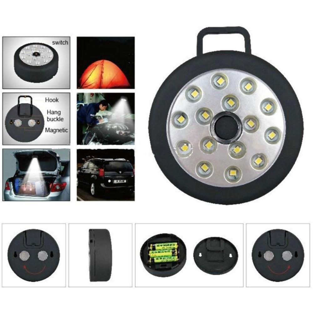 Trade Shop - Faretto 15 Led Smd Punto Luce Armadio Batterie Lampada Plafoniera Casa Emergenza -