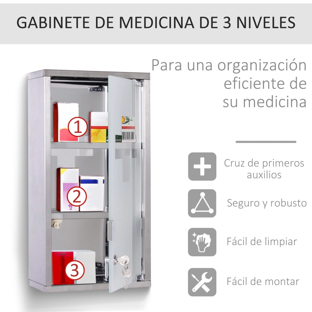 Armadietto Pronto Soccorso ¨C ZephMum ¨C Acciaio Inox 25x12x48cm