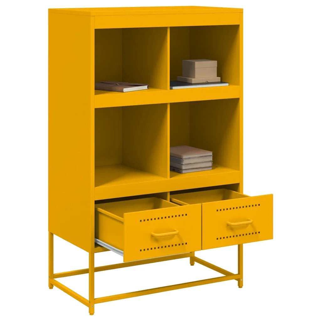 Credenza | Madia | Buffet da pranzo | Armadio da pranzo Giallo Senape 68x39x111,5 cm in Acciaio