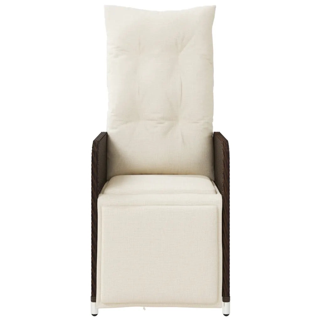 Sedie da Giardino Reclinabili 2 pz con Tavolo Polyrattan 365706