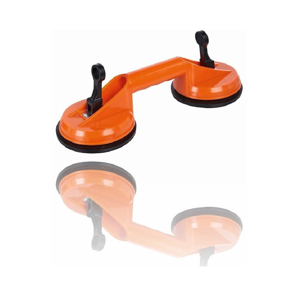 Trade Shop - Ventosa Doppia Aspirazione Vetro 155mm Portata 100/85 Kg Ripara Ammaccature -