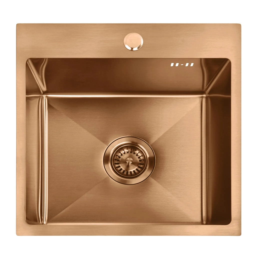 Lavello In Acciaio Con Set Di Accessori 3 Pz. Rea Leo 40 Brush Copper