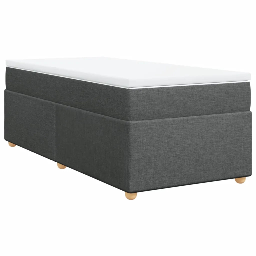 Giroletto a Molle con Materasso Grigio Scuro 80x200 cm Tessuto