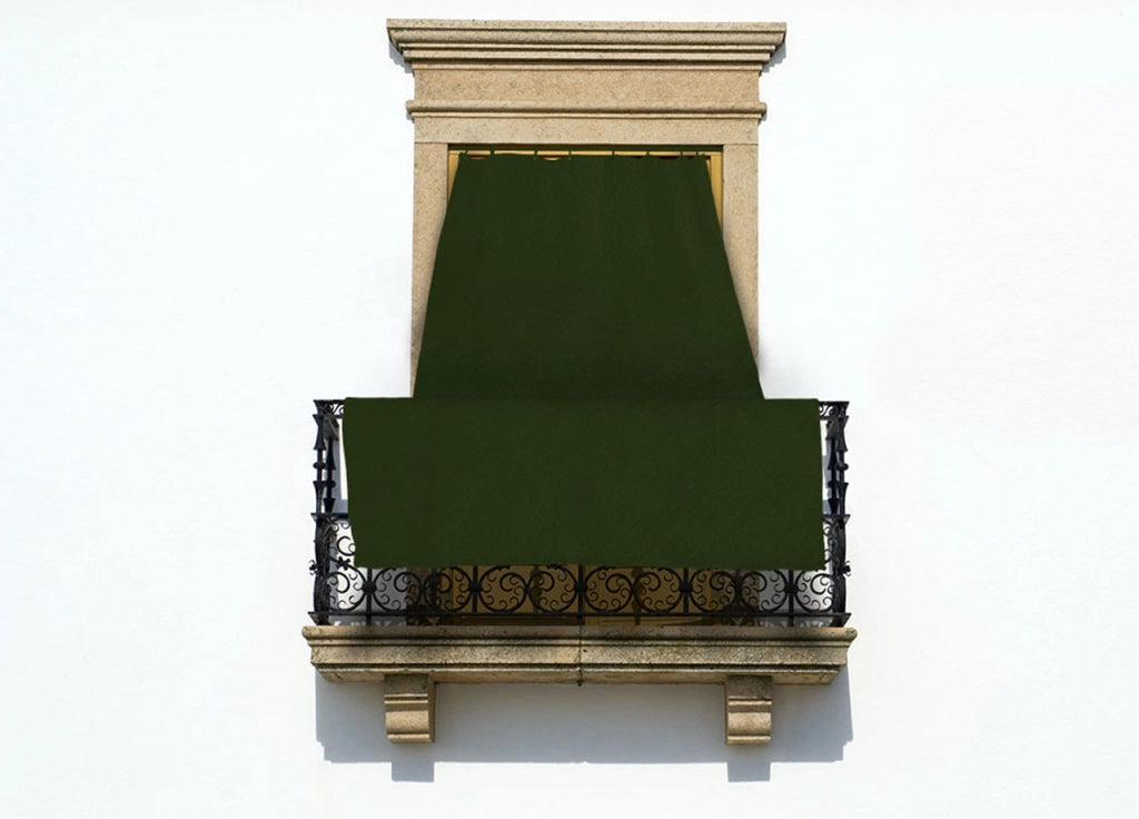 Tenda Da Sole A Caduta Per Esterno Balcone Casa Telo Ombra UV Modello Tinta Unita - 145x300 - Verde