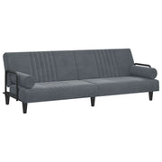 Divano letto con braccioli velluto grigio scuro 02_0021010