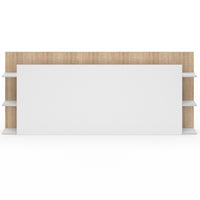 IDMarket - Cabecero CIRI para camas de 140 y 160 CM con compartimentos blancos y de madera