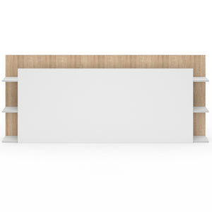 IDMarket - Cabecero CIRI para camas de 140 y 160 CM con compartimentos blancos y de madera