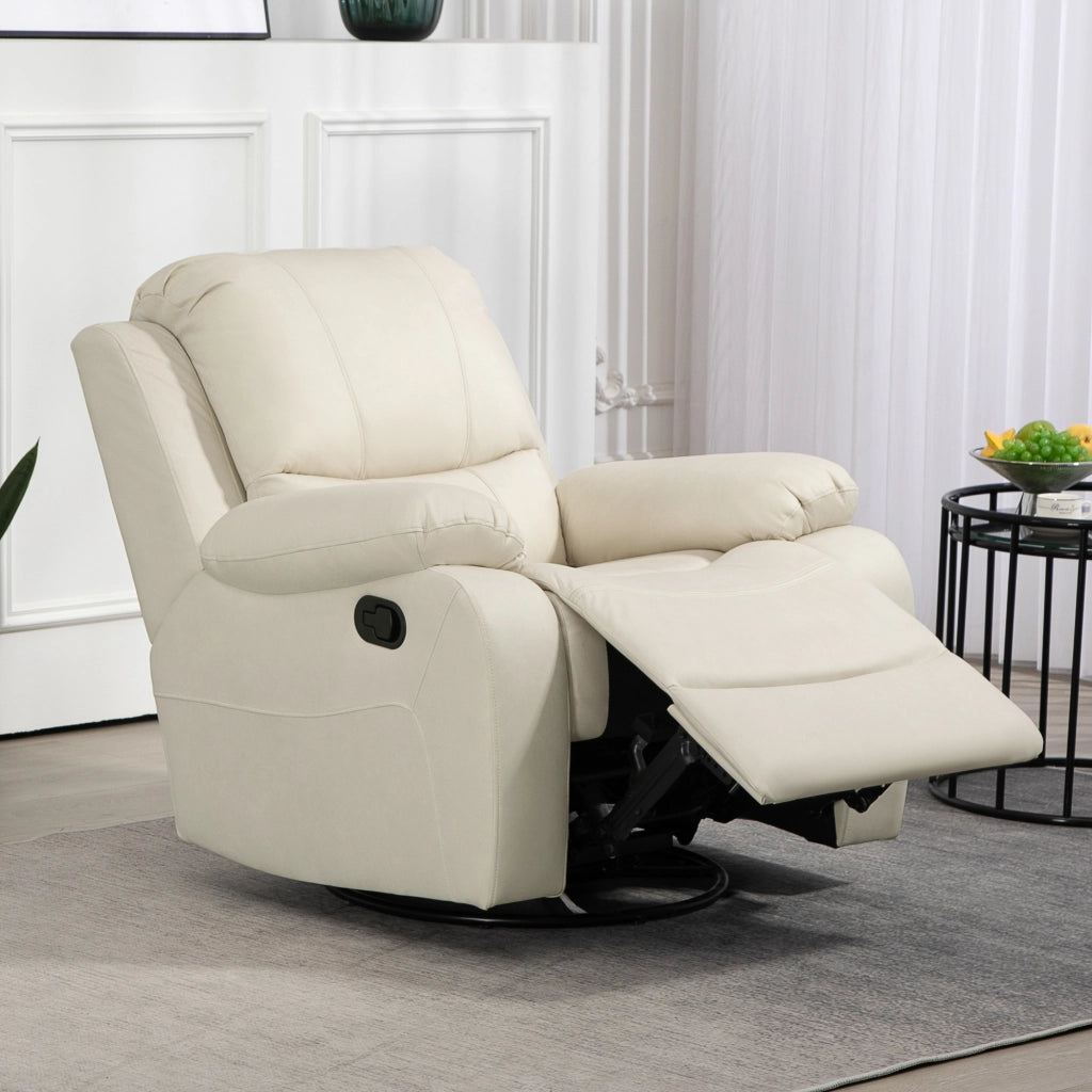 Poltrona Relax Reclinabile Girevole con Poggiapiedi ¨C Minimal ¨C Grigio Chiaro 93x100x98cm