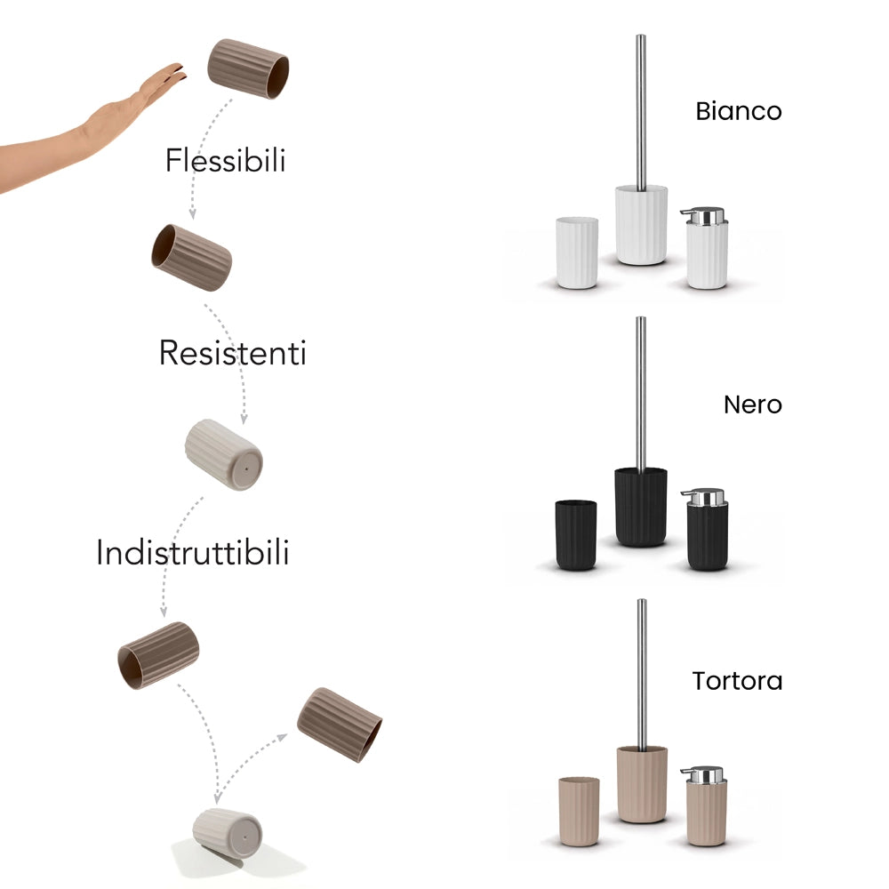 Portaspazzolino nero in gomma termoplastica - Gummy