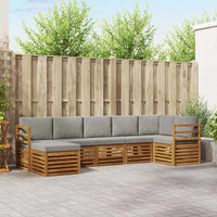 Set divano sezionale con cuscino 7 pcs Grigio Naturale e Chiaro 3375151