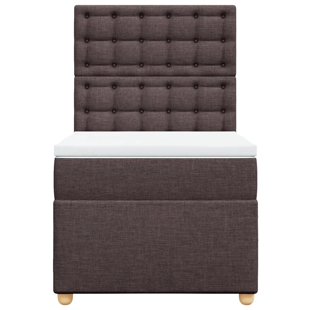 Giroletto a Molle con Materasso Marrone Scuro 90x200 cm Tessuto 3291180