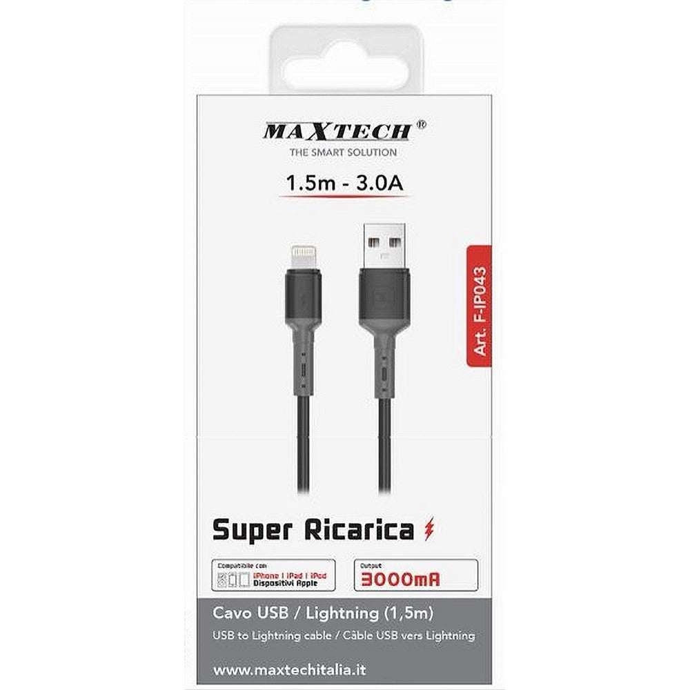 Trade Shop - Cavo Usb/lightning 3a 1.5 Metri Super Ricarica Dati Per Ipad Ipod Iphone F-ip043 -