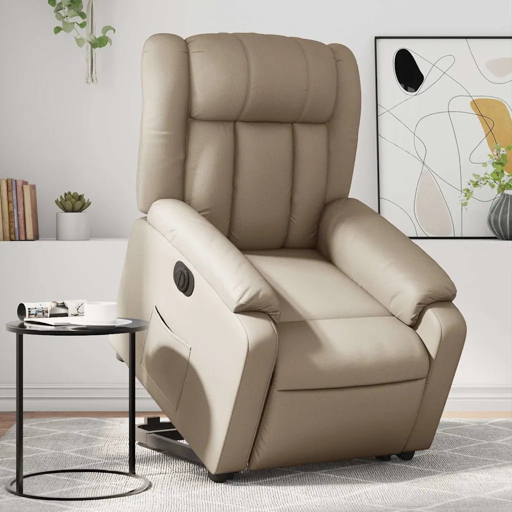Poltrona Alzapersona Reclinante Elettrica Cappuccino Similpelle 3205284