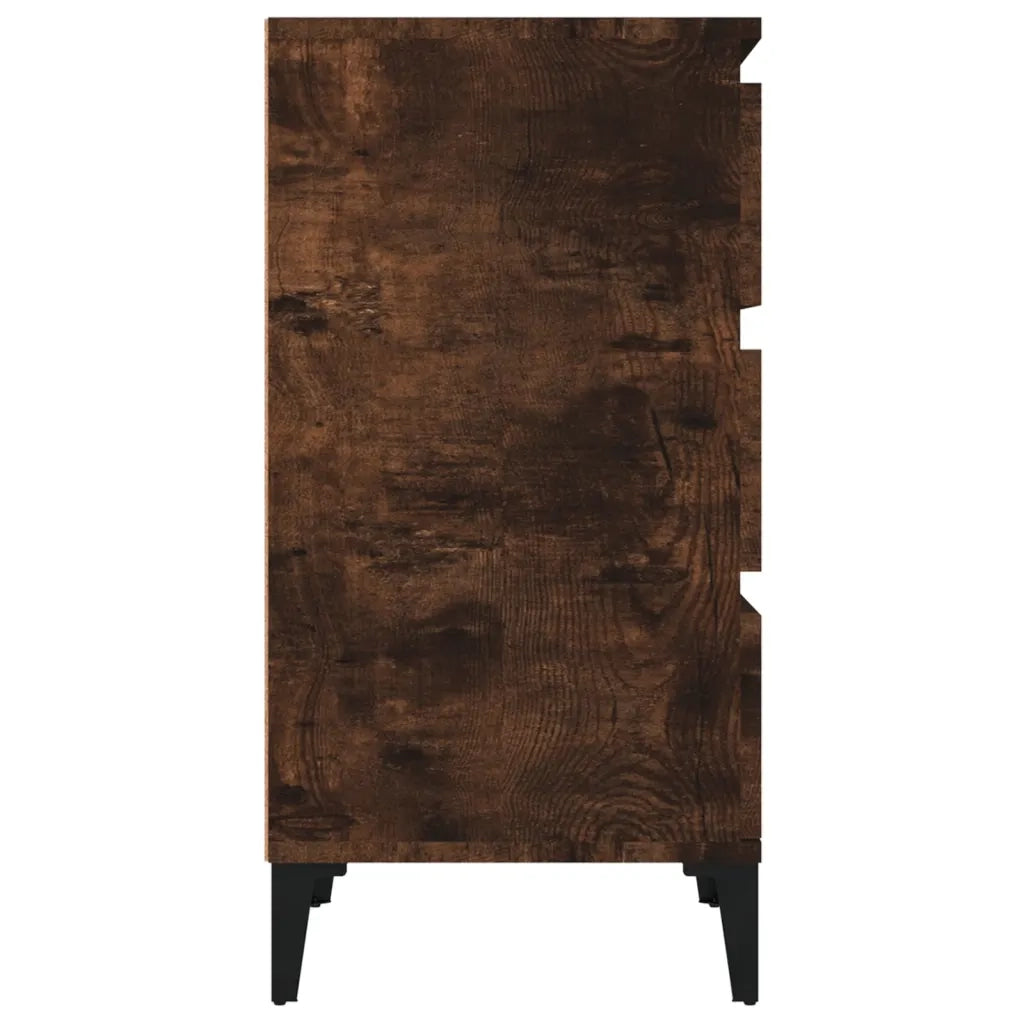 Comodino | Armadio da Notte | Mobiletto da notte Rovere Fumo 40x35x70 cm Legno Multistrato