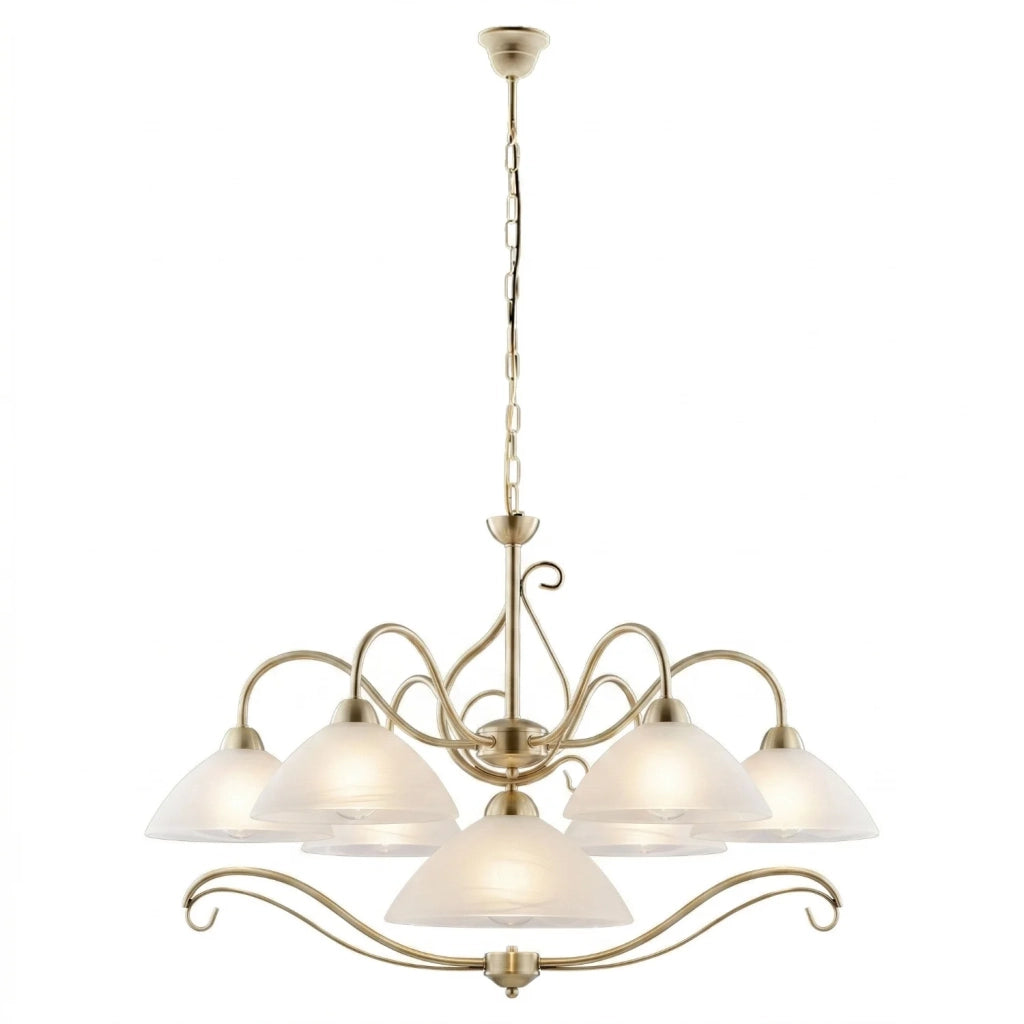 Lampadario Rustico Faraone 1 Luce Avorio e Bianco LuceArt Classic