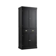 Mobile buffet da cucina indipendente 76 x 40 x 183,5 cm ampio spazio di archiviazione design moderno in MDF nero 20_0010806