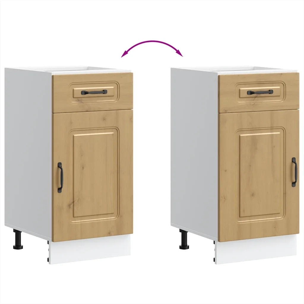 Base da Cucina Kalmar Rovere Artigianale in Legno Multistrato 853476