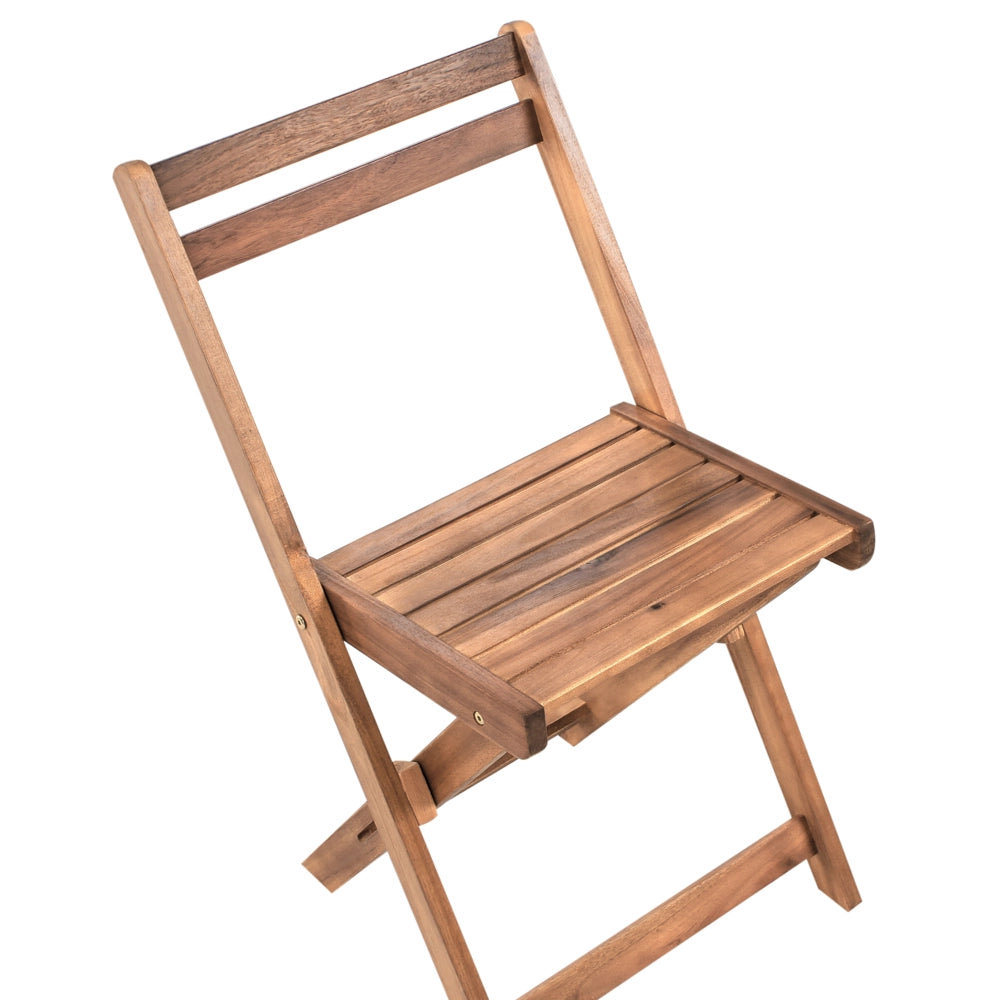 Set da balcone in legno di acacia marrone pieghevole stile retrò tradizionale