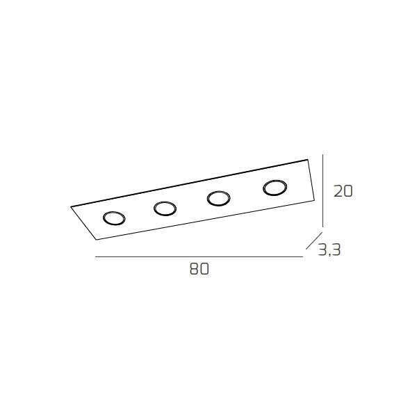 PATH PLAFONIERA 4 LUCI ATTACCO GX53 RETTANGOLARE BIANCO