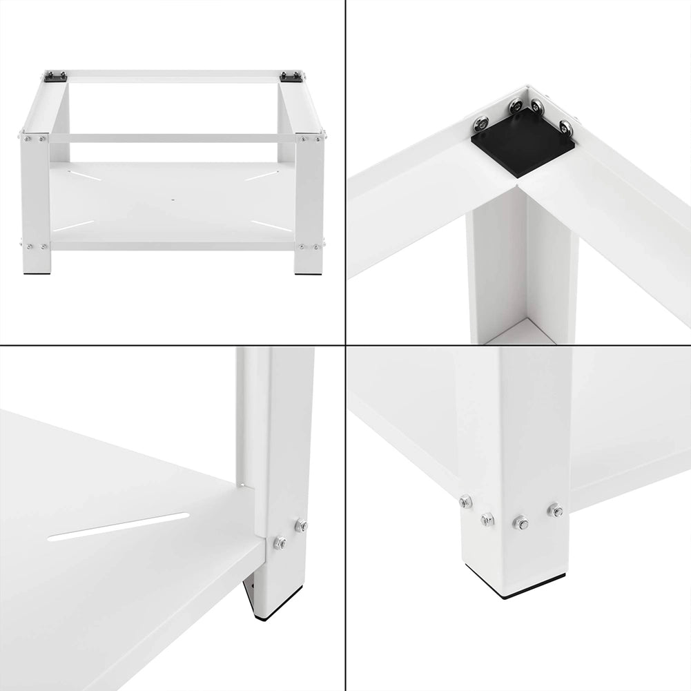 Supporto in Acciaio per Lavatrice o Asciugatrice con Ripiano 63x54 H 31 cm Bianco