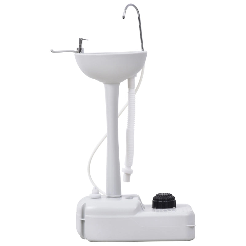 LAVABO Portatile da Campeggio 17 L HDPE Bianco con ruote