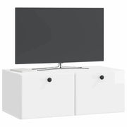 Mobile TV da Muro | Armadietto TV | Mobile Porta TV 78,5 x 41 x 30 cm Bianco Lucido