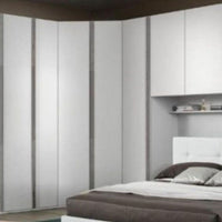 Cabina armadio angolare 2 ante Ettore 112x112x236 colore bianco frassinato