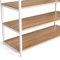 IDMarket - Cabina armadio grande L. 100 cm DETROIT design industriale legno e metallo bianco