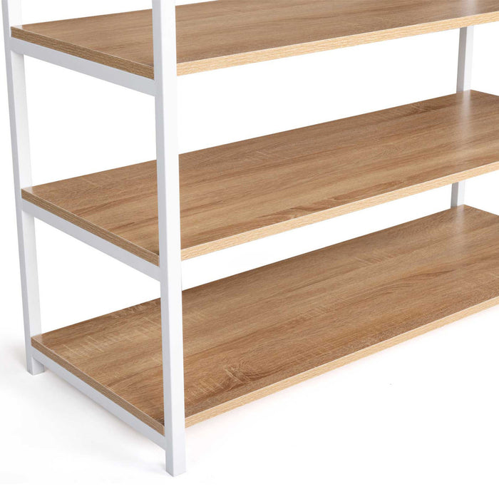 IDMarket - Cabina armadio grande L. 100 cm DETROIT design industriale legno e metallo bianco