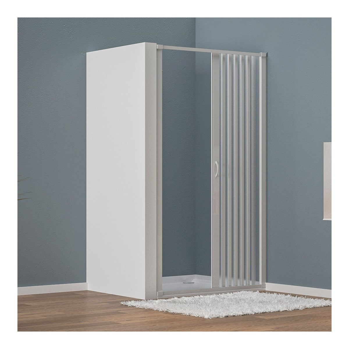 Box doccia in pvc 1 lato con apertura laterale a soffietto, misura 120