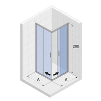 Box doccia con telaio cromato con ante scorrevoli HAMAR 207 RIHO 100x100 x200cm