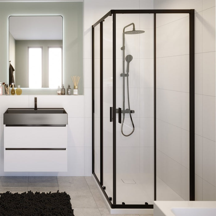 Box doccia con telaio nero con ante scorrevoli HAMAR 207 RIHO 90x90 x200cm