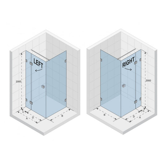 SCANDIC NXT 203 RIHO 120x100 x200cm Box Doccia Angolo Sinistro con Cerniera Cromo