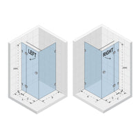 Grande cabina doccia ad angolo retto SCANDIC NXT 203 RIHO 160x90 x200cm con cerniera nera