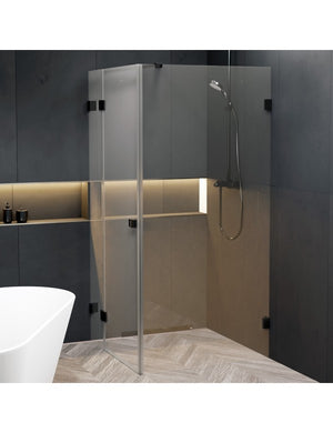 Box doccia ad angolo destro SCANDIC NXT 203 RIHO 140x80 x200cm Nero Cerniera