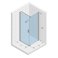 NOVIK 201 RIHO Box Doccia Angolare 80x100 x200cm con Porta Battente