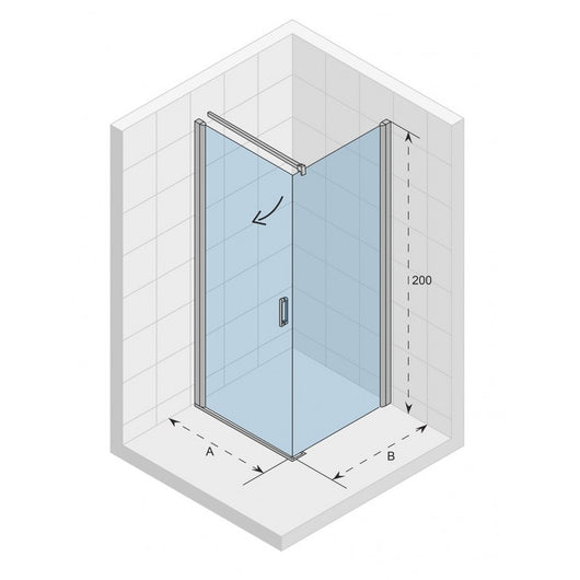 NOVIK 201 RIHO box doccia angolare 100x80 x200cm con porta a battente