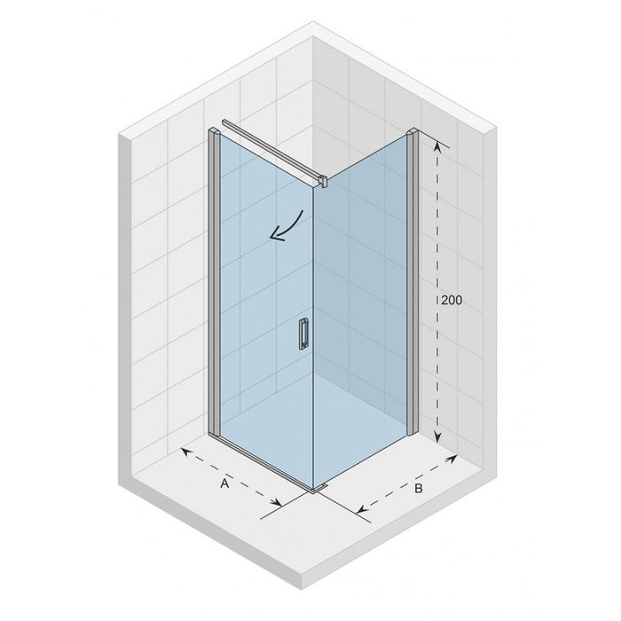 NOVIK 201 RIHO box doccia angolare 100x120 x200cm con porta a battente