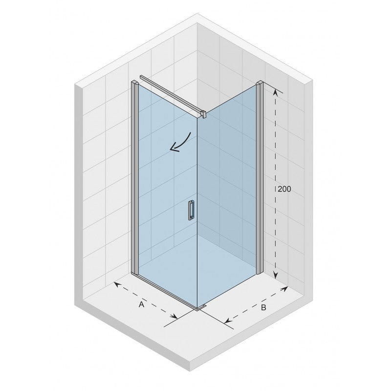 NOVIK 201 RIHO Box Doccia Angolare 80x80 x200cm con Porta Battente