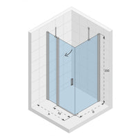 NOVIK 203 RIHO 90x80 x200cm box doccia angolare con porta a battente