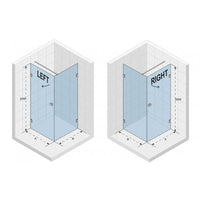 Box doccia angolare sinistro SCANDIC NXT 201 RIHO 90x80 x200cm con cerniera nera