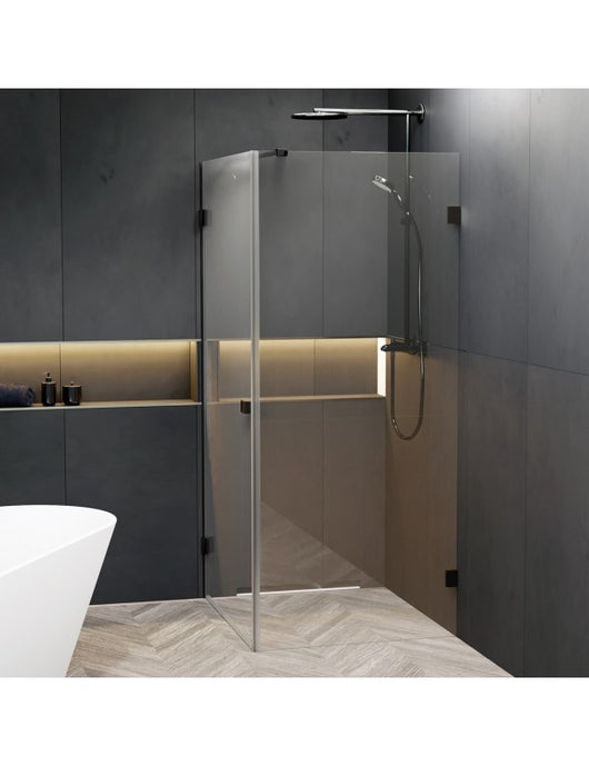 SCANDIC NXT 201 RIHO 100x80 x200cm Box Doccia Angolo Retto con Cerniera Nera