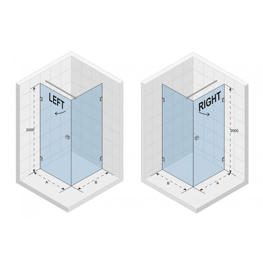 SCANDIC NXT 201 RIHO 90x100 x200cm Box Doccia Angolo Sinistro con Cerniera Cromo